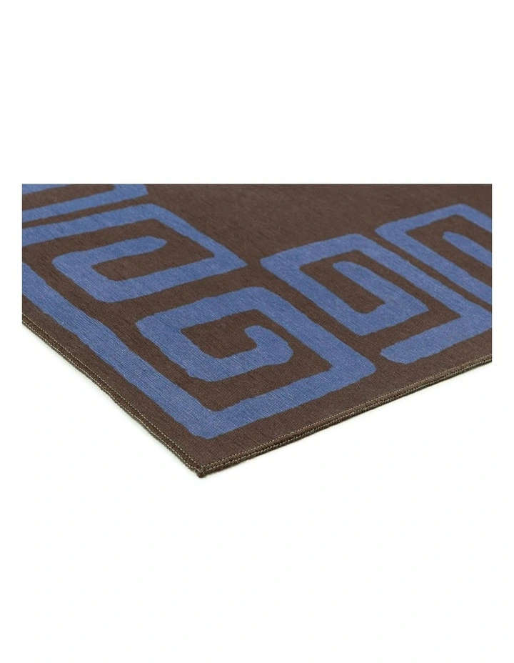 Callista Geometric Indoor Outdoor Rug in Deep Chocolate/Vivid Blue image 2