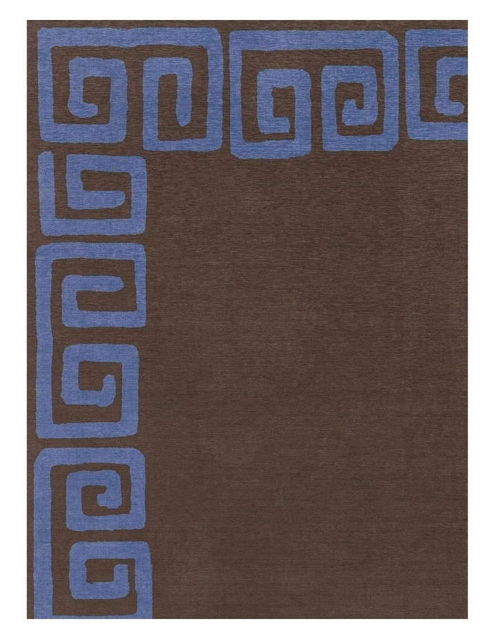 Callista Geometric Indoor Outdoor Rug in Deep Chocolate/Vivid Blue image 5