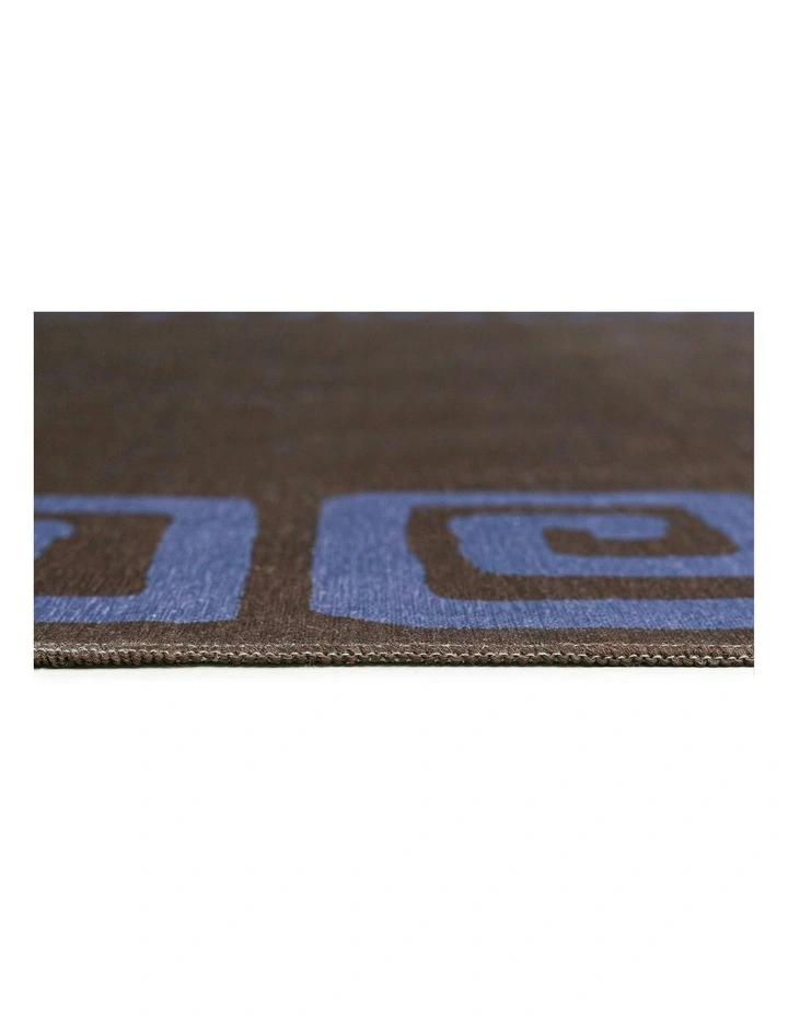 Callista Geometric Indoor Outdoor Rug in Deep Chocolate/Vivid Blue image 6