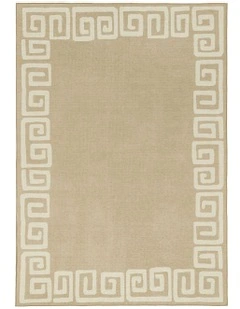 Ione Geometric Indoor Outdoor Rug in Sandy Beige/Light Oat
