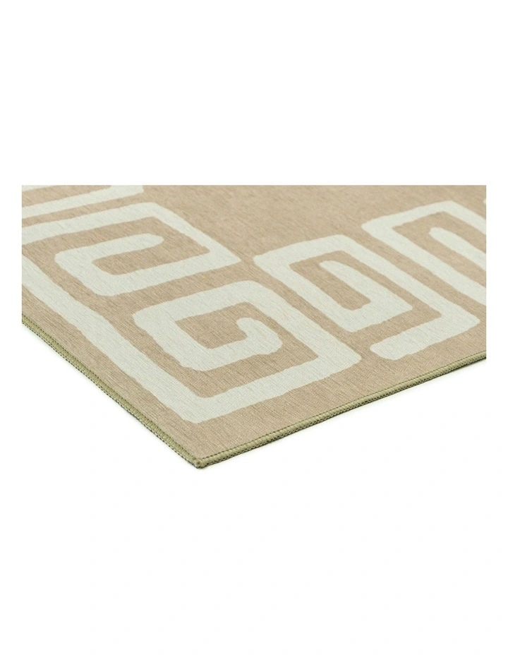 Ione Geometric Indoor Outdoor Rug in Sandy Beige/Light Oat image 2