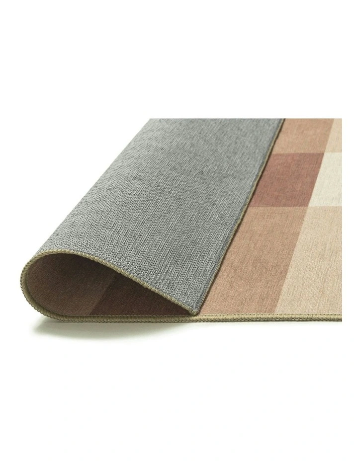 Lucca Checkered Indoor Outdoor Rug in Beige Ivory/Terracotta image 4