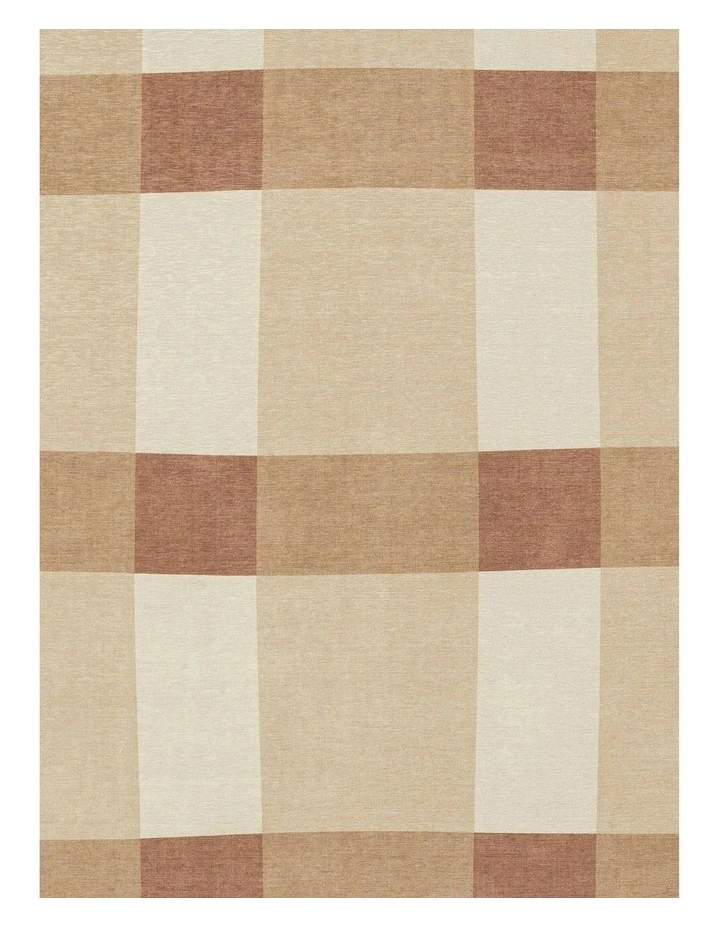 Lucca Checkered Indoor Outdoor Rug in Beige Ivory/Terracotta image 5