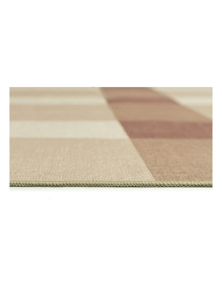 Lucca Checkered Indoor Outdoor Rug in Beige Ivory/Terracotta image 6