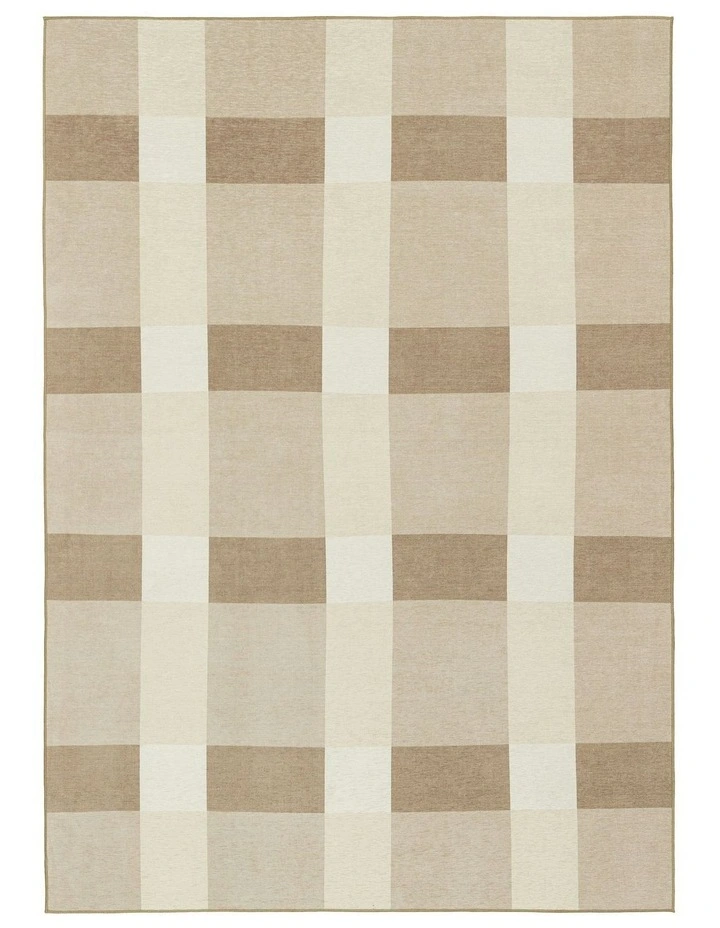 Jura Checkered Indoor Outdoor Rug in Beige/Ivory image 1