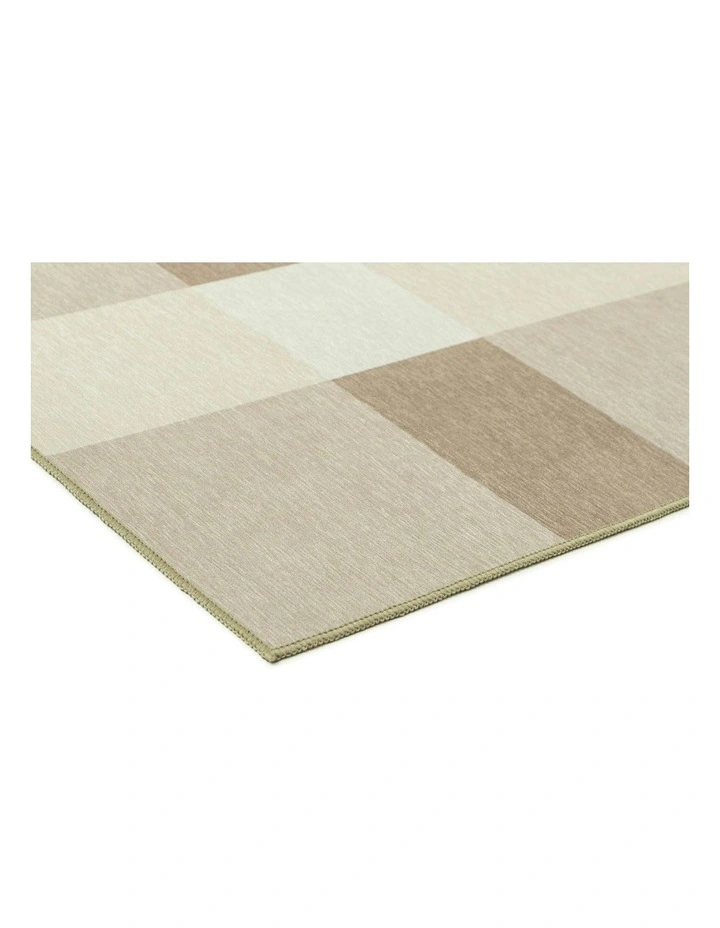 Jura Checkered Indoor Outdoor Rug in Beige/Ivory image 2