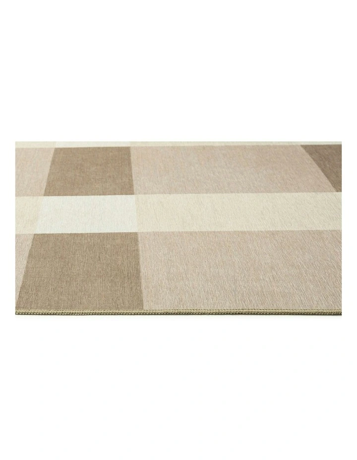 Jura Checkered Indoor Outdoor Rug in Beige/Ivory image 3