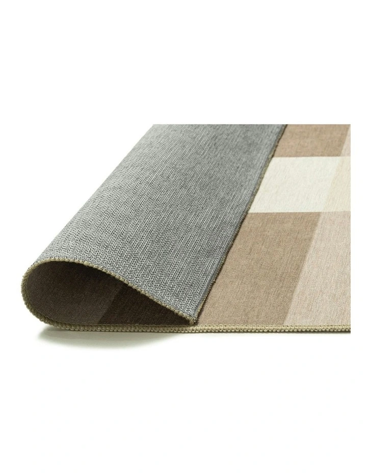 Jura Checkered Indoor Outdoor Rug in Beige/Ivory image 4
