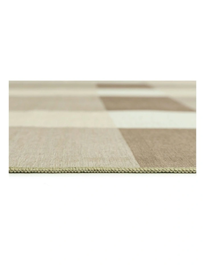 Jura Checkered Indoor Outdoor Rug in Beige/Ivory image 6