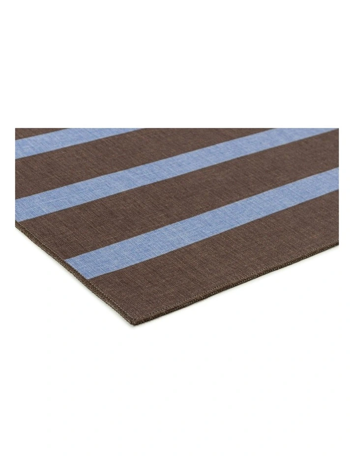 Luz Striped Indoor Outdoor Rug in Deep Cocoa/Vivid Blue image 2