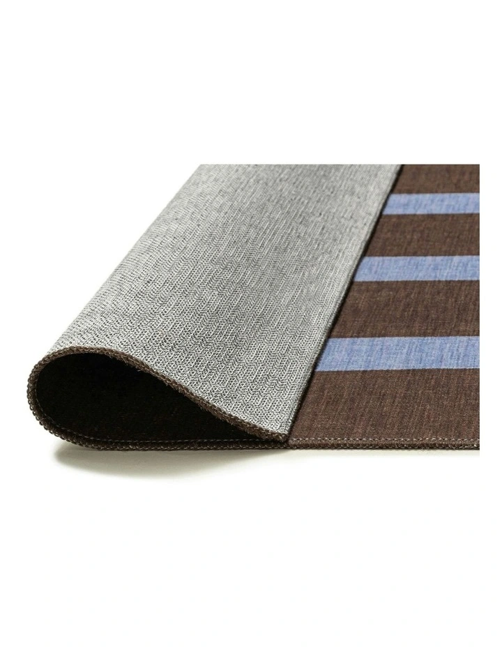 Luz Striped Indoor Outdoor Rug in Deep Cocoa/Vivid Blue image 4
