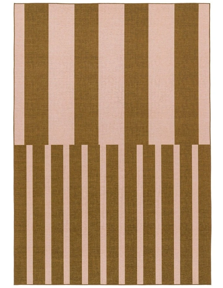 Zahra Striped Indoor Outdoor Rug in Taupe/Mocha image 1
