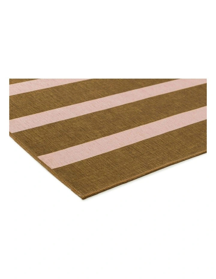 Zahra Striped Indoor Outdoor Rug in Taupe/Mocha image 2