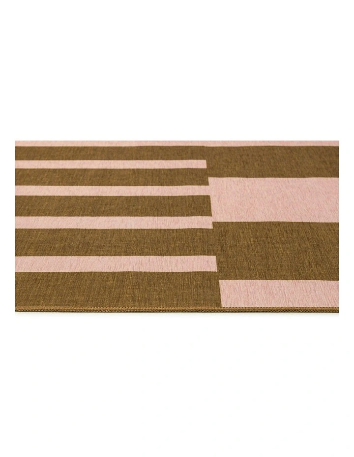Zahra Striped Indoor Outdoor Rug in Taupe/Mocha image 3