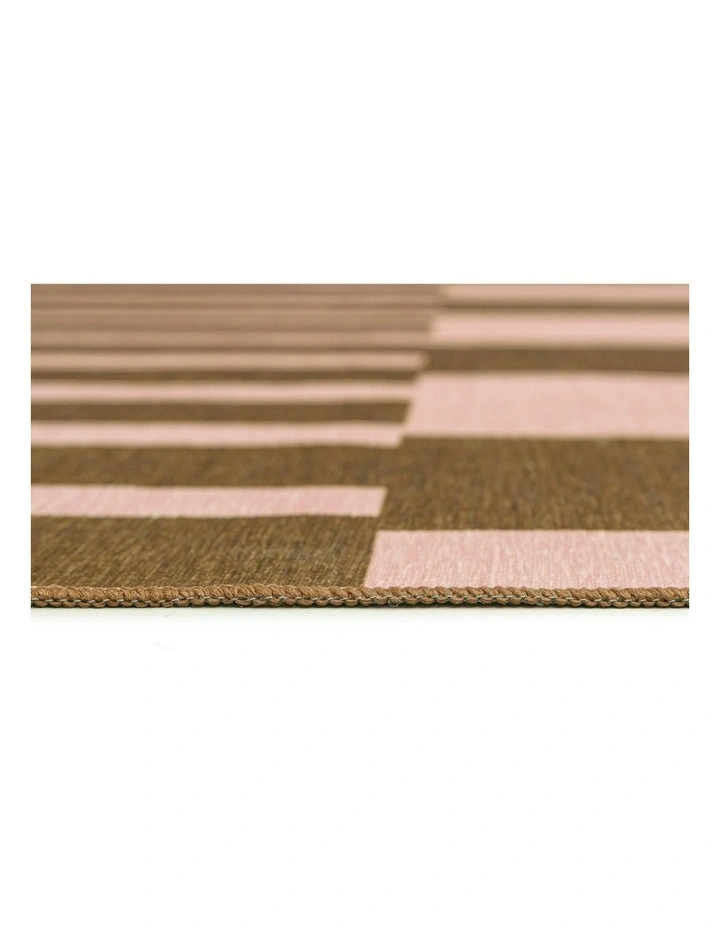 Zahra Striped Indoor Outdoor Rug in Taupe/Mocha image 6