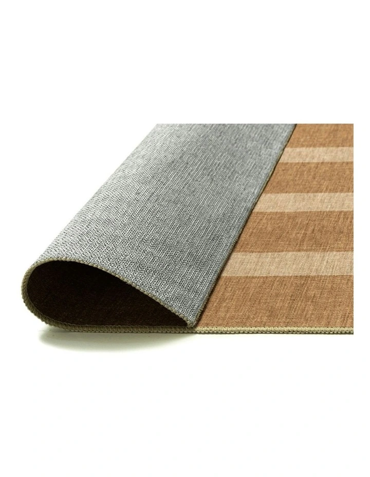 Ravello Striped Indoor Outdoor Rug in Warm Beige/Golden Sand image 4