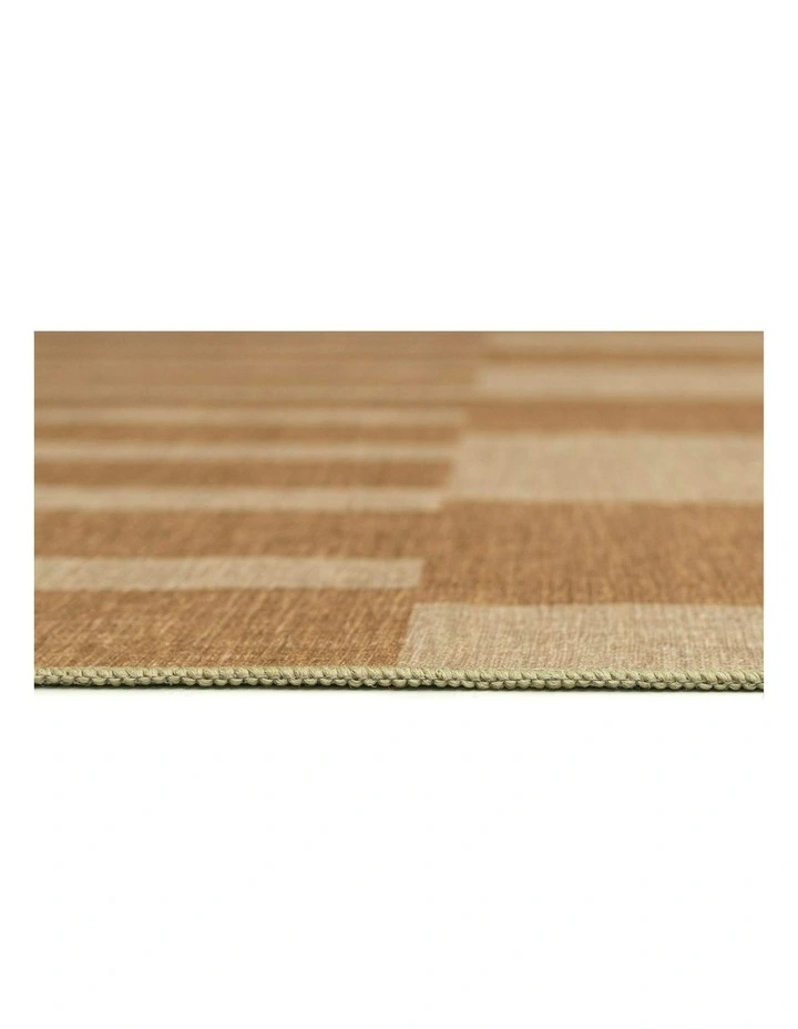 Ravello Striped Indoor Outdoor Rug in Warm Beige/Golden Sand image 6