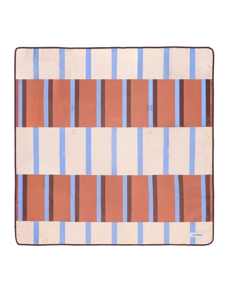 Solari Terracotta Beach Mat in Cream/Sky Blue image 1
