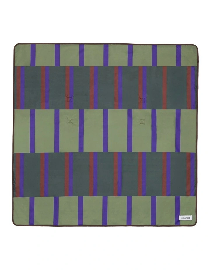Varda Beach Mat in Olive Navy/Oxblood image 1