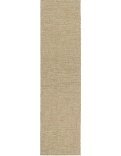 Dune Woven Indoor Outdoor Runner Rug in Natural Beige