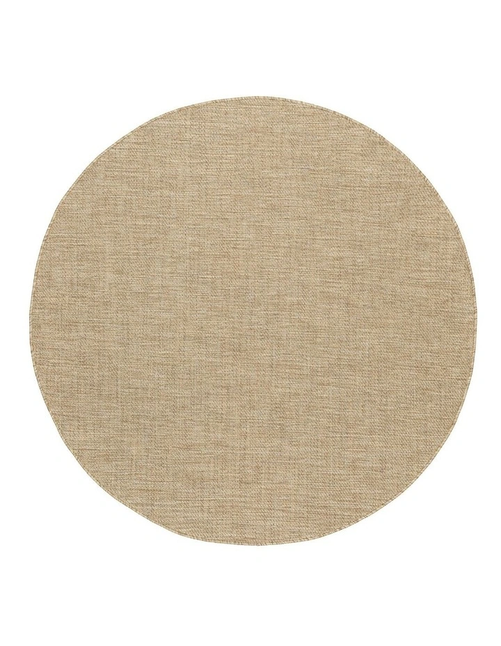 Dune Woven Indoor Outdoor Round Rug in Natural Beige image 1