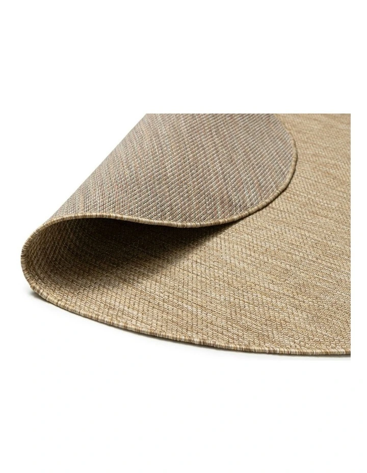 Dune Woven Indoor Outdoor Round Rug in Natural Beige image 3