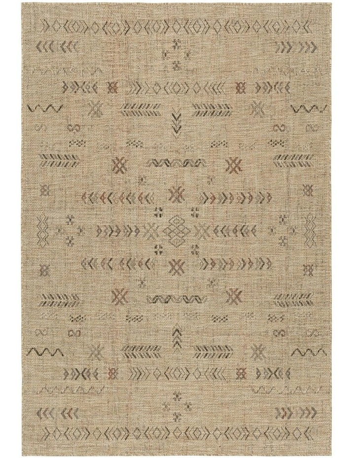 Loom Tribal Pattern Indoor Outdoor Rug in Sand Beige/Stone image 1
