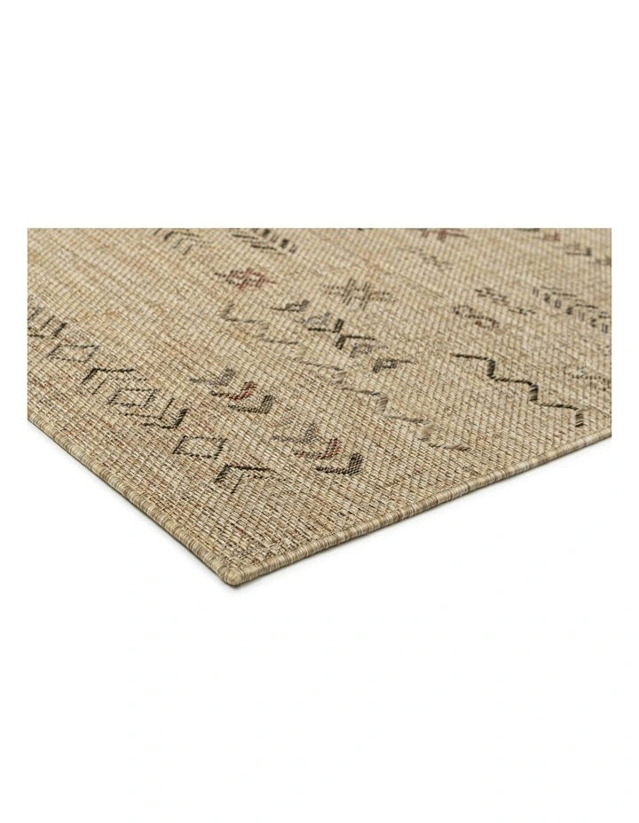 Loom Tribal Pattern Indoor Outdoor Rug in Sand Beige/Stone image 2