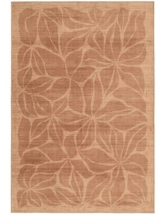 Sitar Floral Washable Rug in Rust