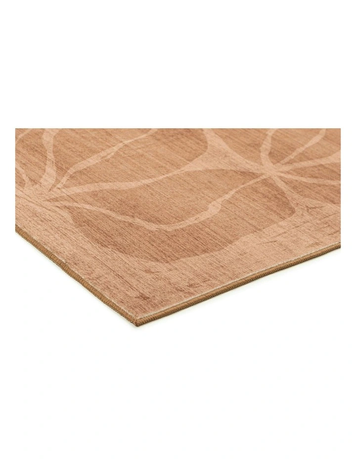 Sitar Floral Washable Rug in Rust image 2