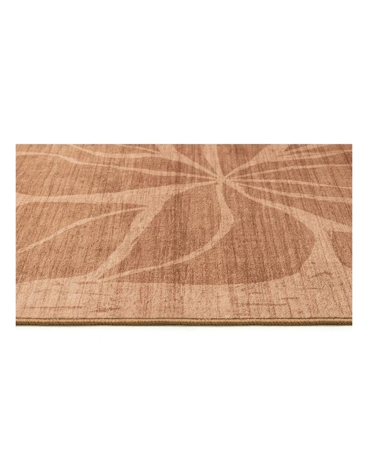 Sitar Floral Washable Rug in Rust image 3