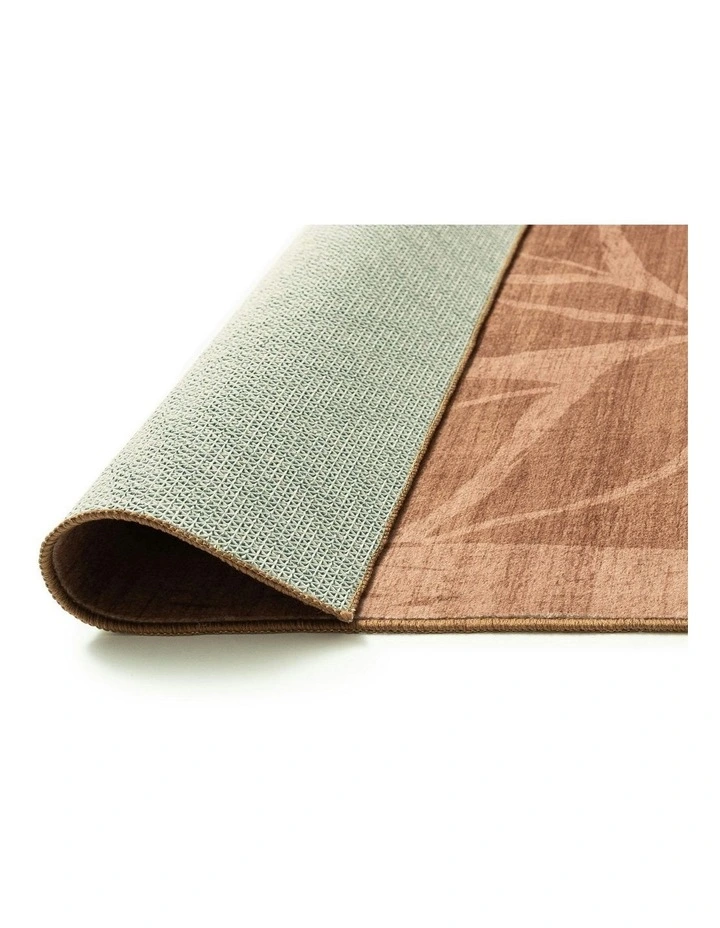 Sitar Floral Washable Rug in Rust image 4