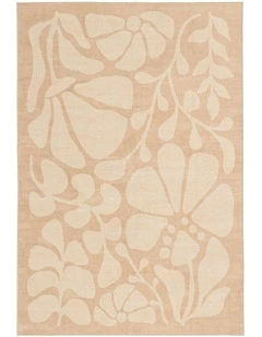 Ayesha Floral Washable Rug in Brown