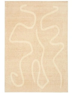 Larsa Abstract Washable Rug in Beige