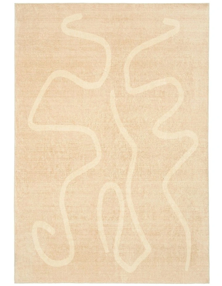 Larsa Abstract Washable Rug in Beige image 1