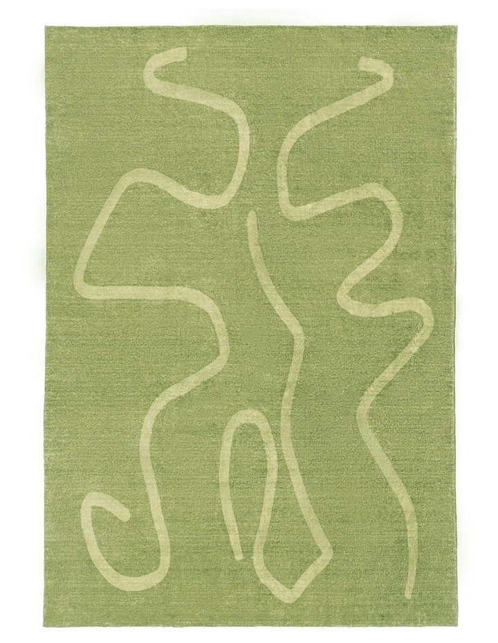 Odessa Abstract Washable Rug in Green image 1