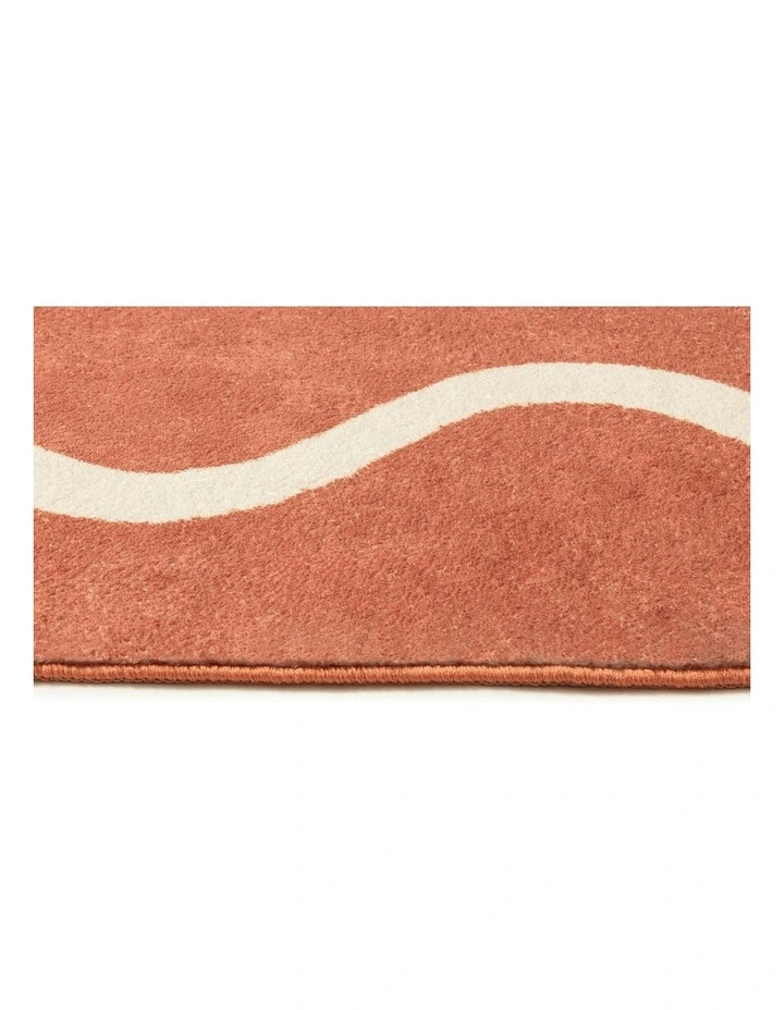 Gertrude Wiggle Bordered Washable Rug in Pink image 3