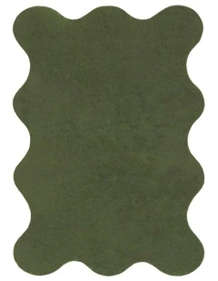 Sandara Scallop Washable Rug in Olive