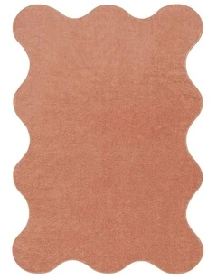 Vesta Scallop Washable Rug in Red
