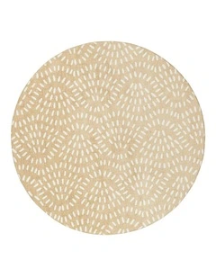 Eula Abstract Rollie Pollie Round Playmat in Beige and Light Beige