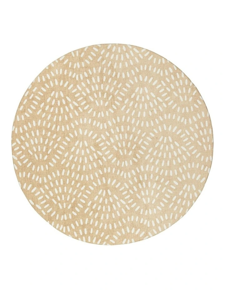 Eula Abstract Rollie Pollie Round Playmat in Beige and Light Beige image 1