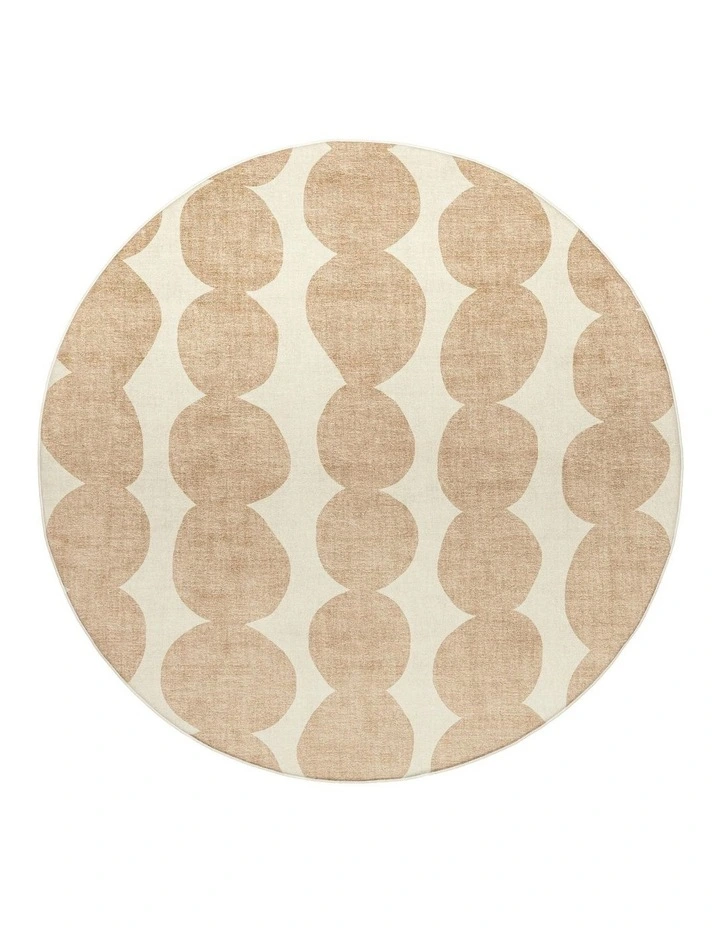 Lexa Abstract Rollie Pollie Round Playmat in Beige and Light Beige image 1