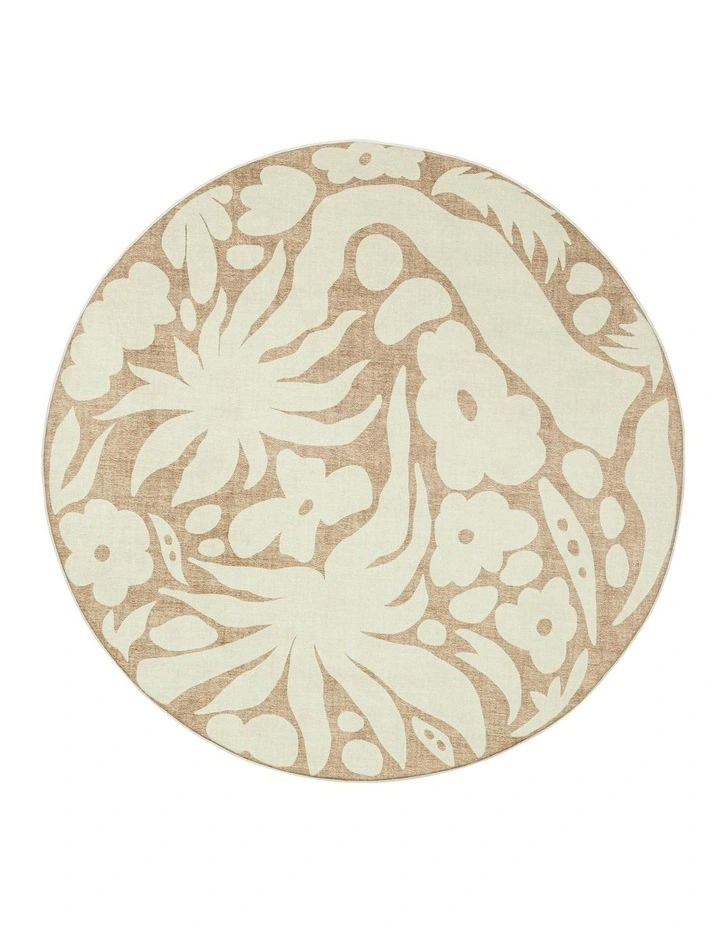 Calo Floral Rollie Pollie Round Playmat in Beige and Brown image 1