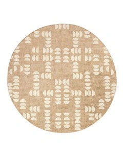 Alba Geometric Rollie Pollie Round Playmat in Beige/Ivory