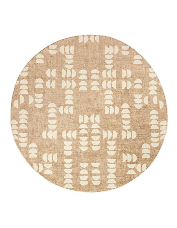 Alba Geometric Rollie Pollie Round Playmat in Beige/Ivory image 1
