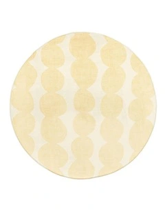 Cree Abstract Rollie Pollie Round Playmat in Yellow/Beige