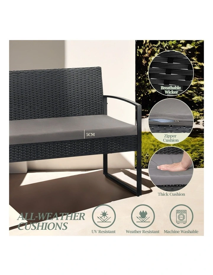 Groverdi Outdoor Wicker Dining Set Pieces in Brown/Beige image 5