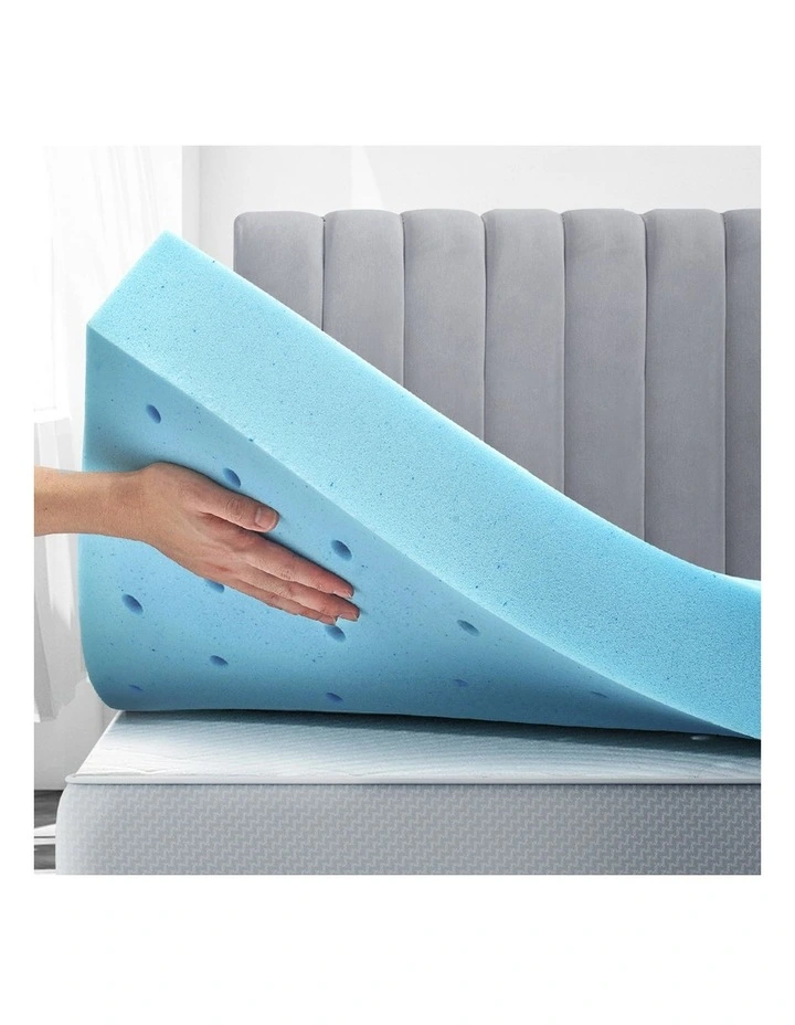 Mona Bedding King Memory Foam Mattress Topper 8cm in Blue image 2