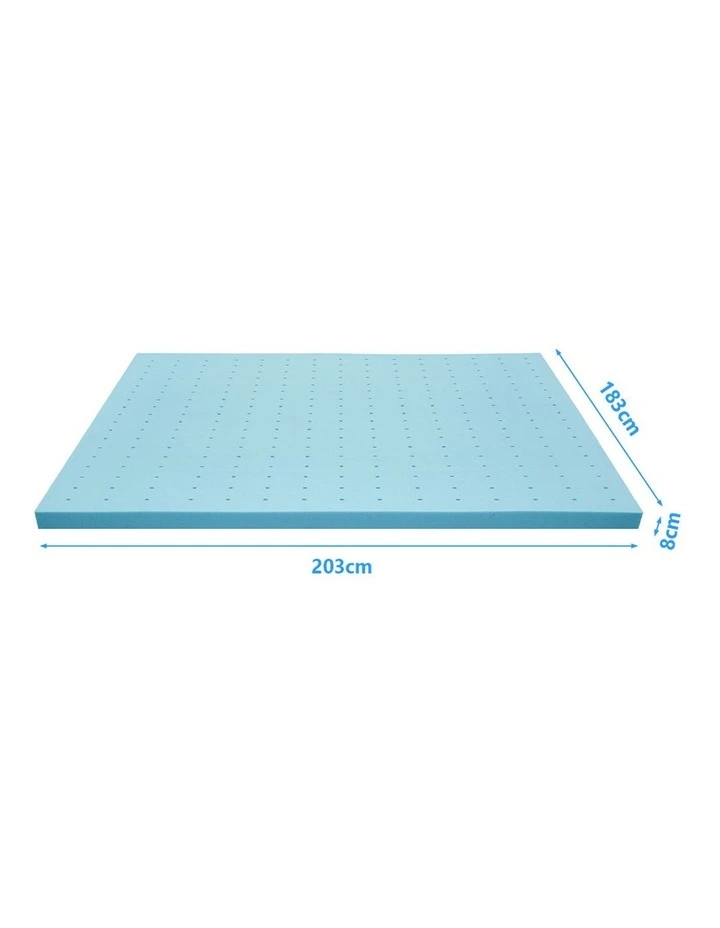 Mona Bedding King Memory Foam Mattress Topper 8cm in Blue image 3