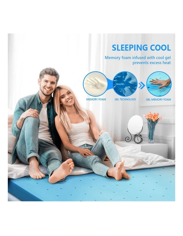Mona Bedding King Memory Foam Mattress Topper 8cm in Blue image 6